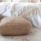 Pouf coussin de sol carré en raphia jute naturel bohème