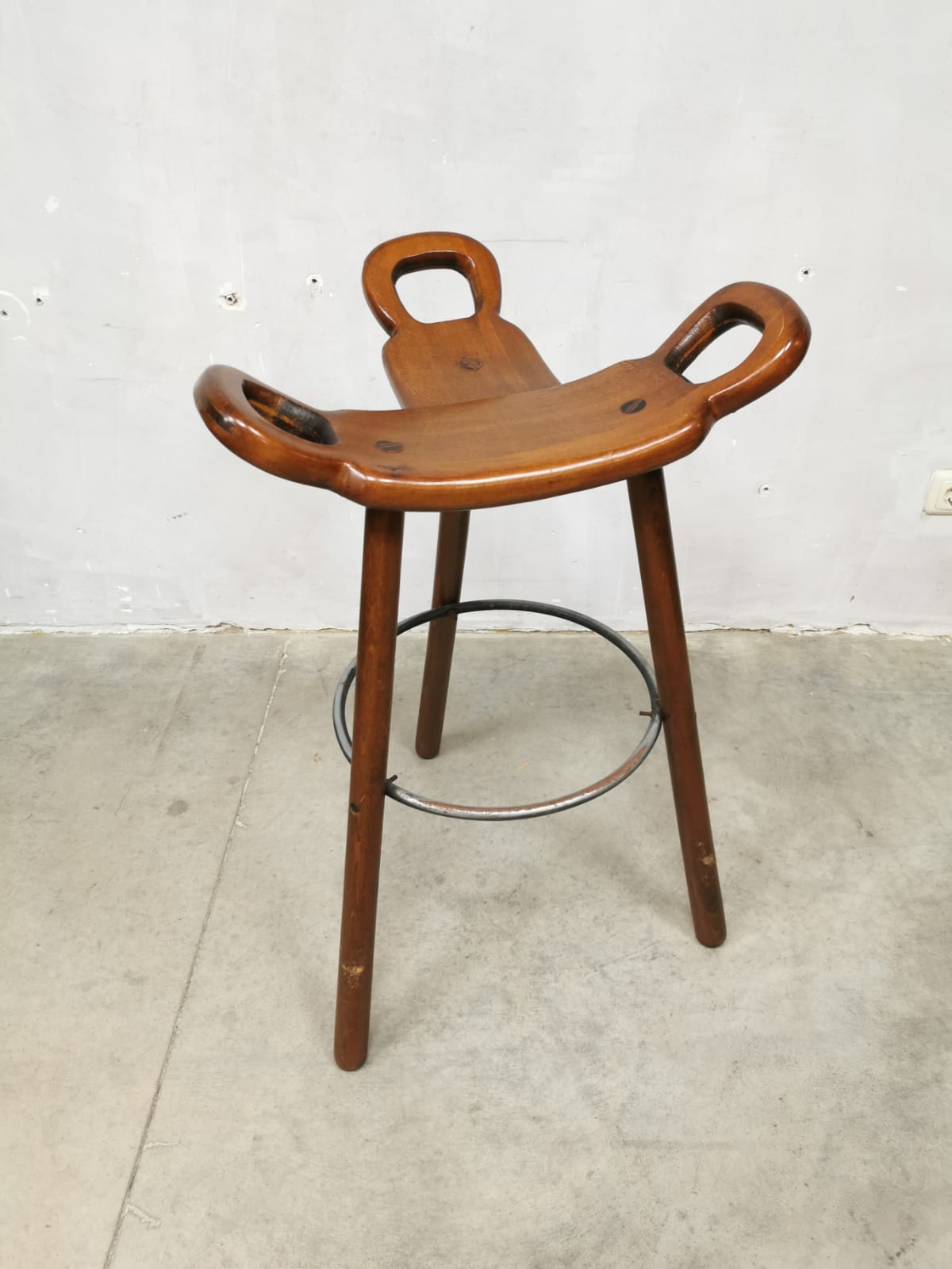 Midcentury design Brutalist Spanish barstool