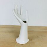 Hand ring soliflore white ceramic