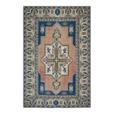 Tapis de zone géométrique en coton fait main Oushak turc des années 70, 259x353.