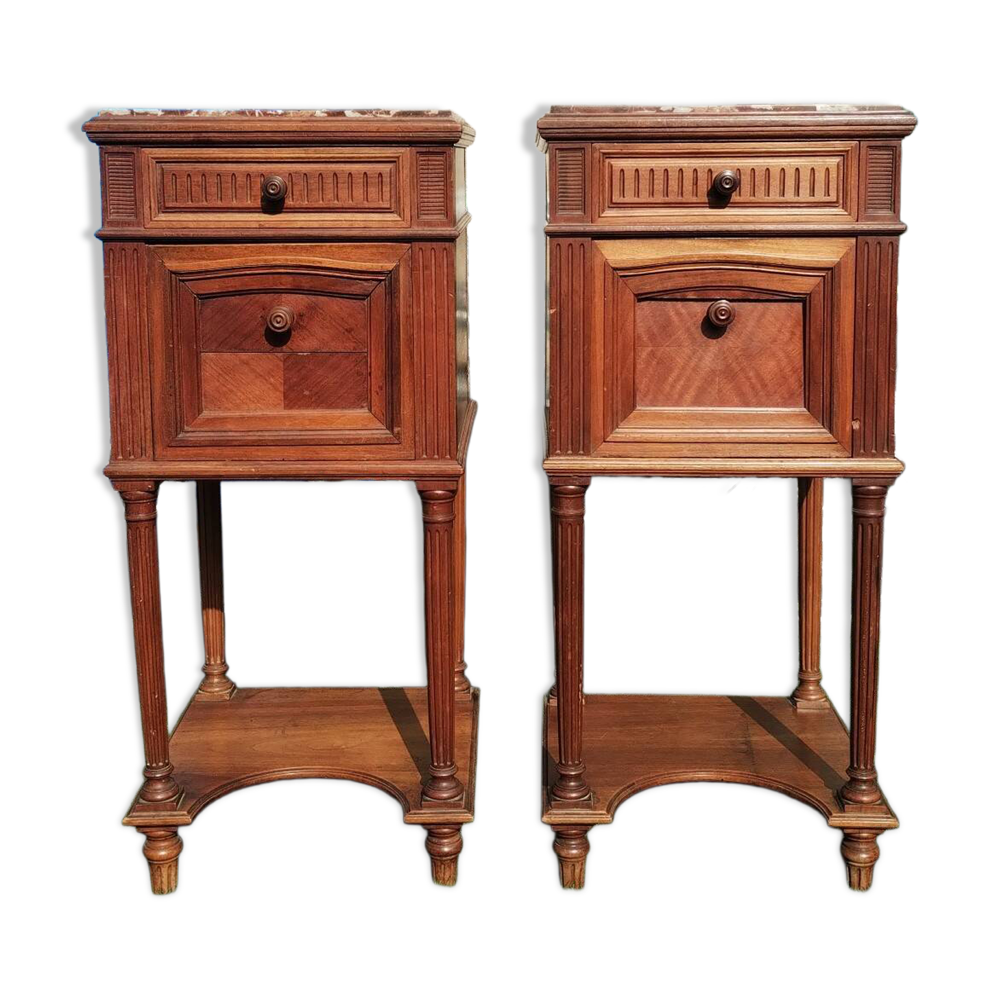 2 solid wood bedside tables