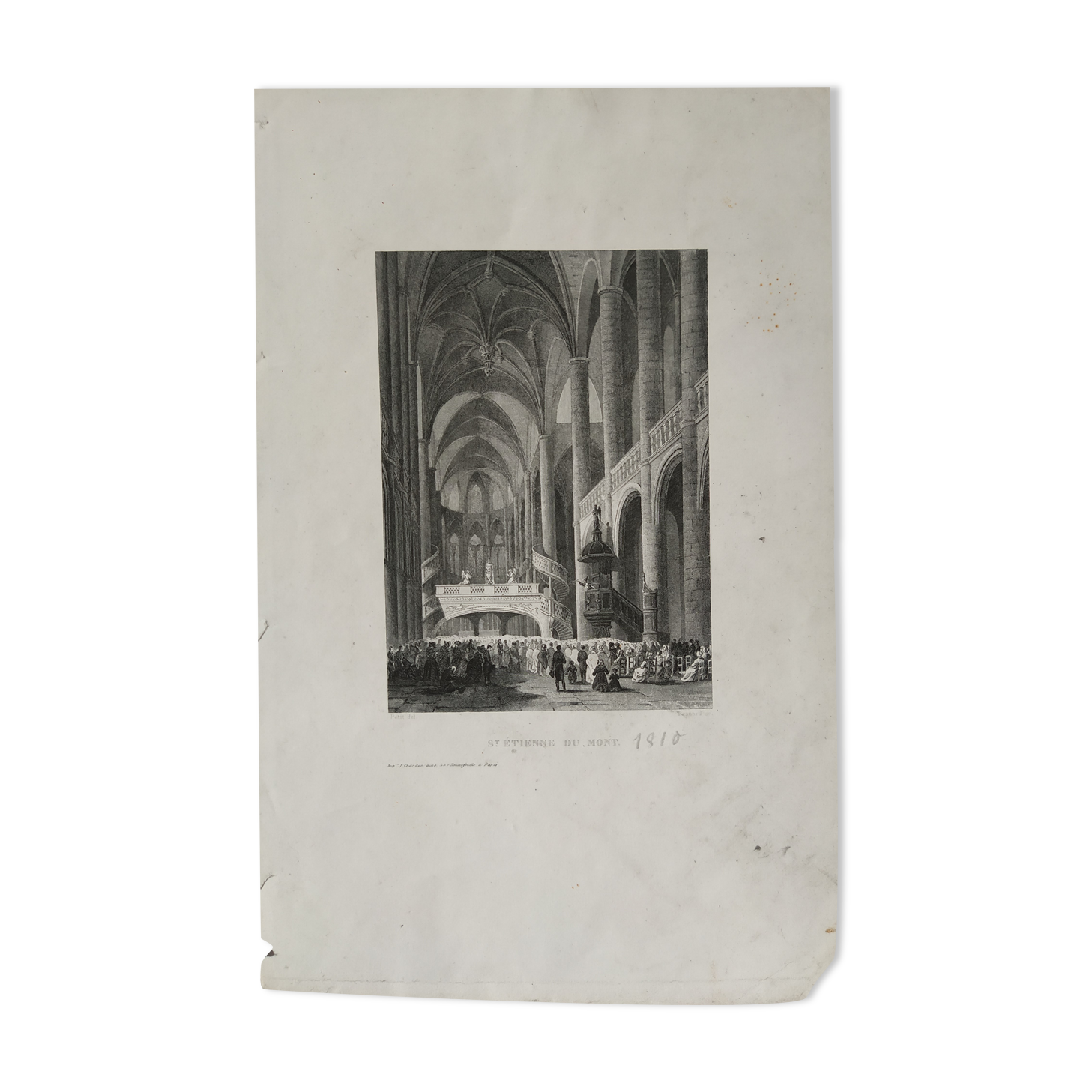 Engraving from 1810 of "Saint Etienne-Du-Mont"