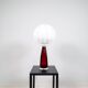 Mid-century modern table lamp with cotton shade Carl Fagerlund Orrefors Sweden