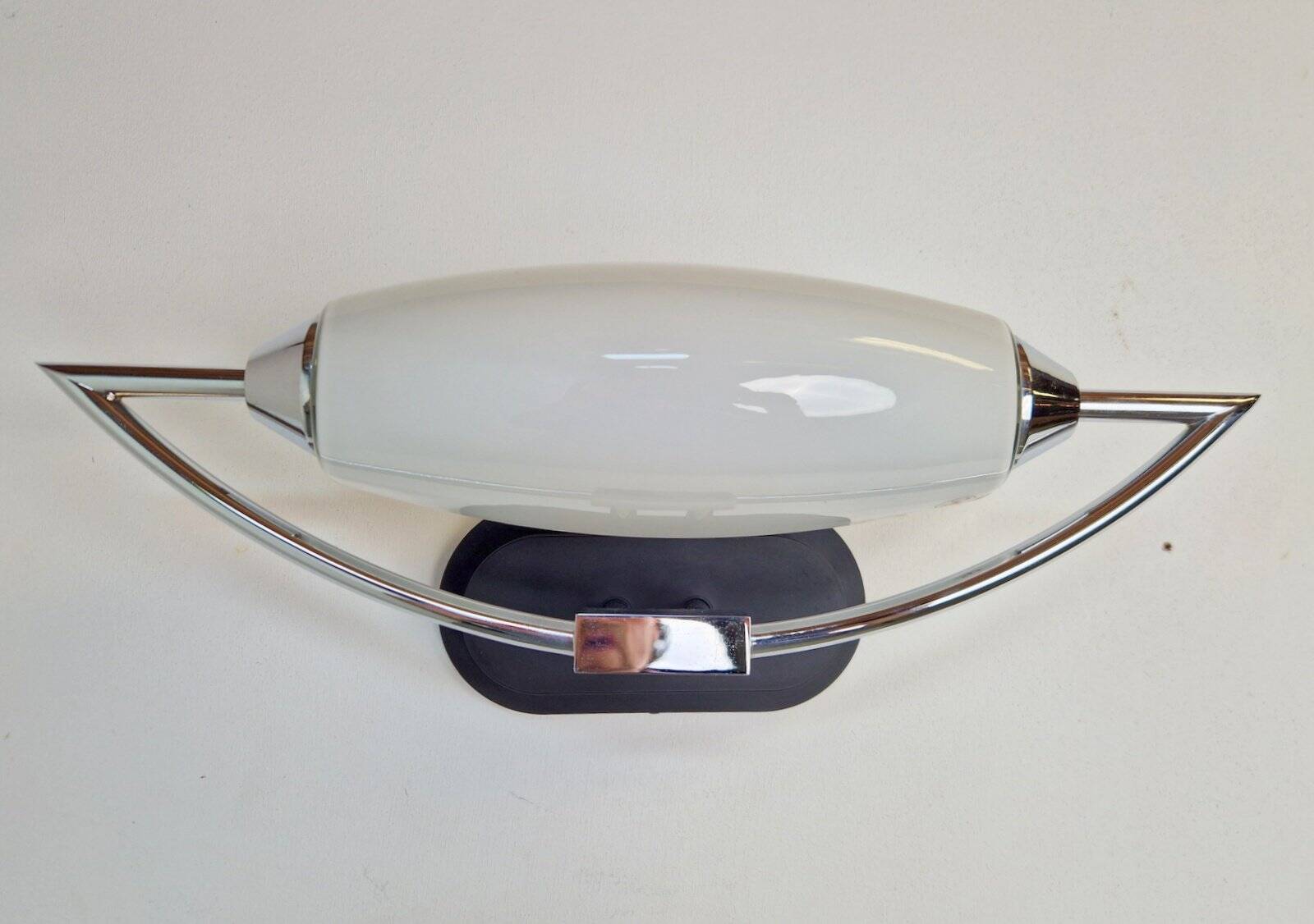 Vintage Bolero Wall Lamp in White Glass by Dieter Sieger for Peill & Putzler, Germany, 1970s