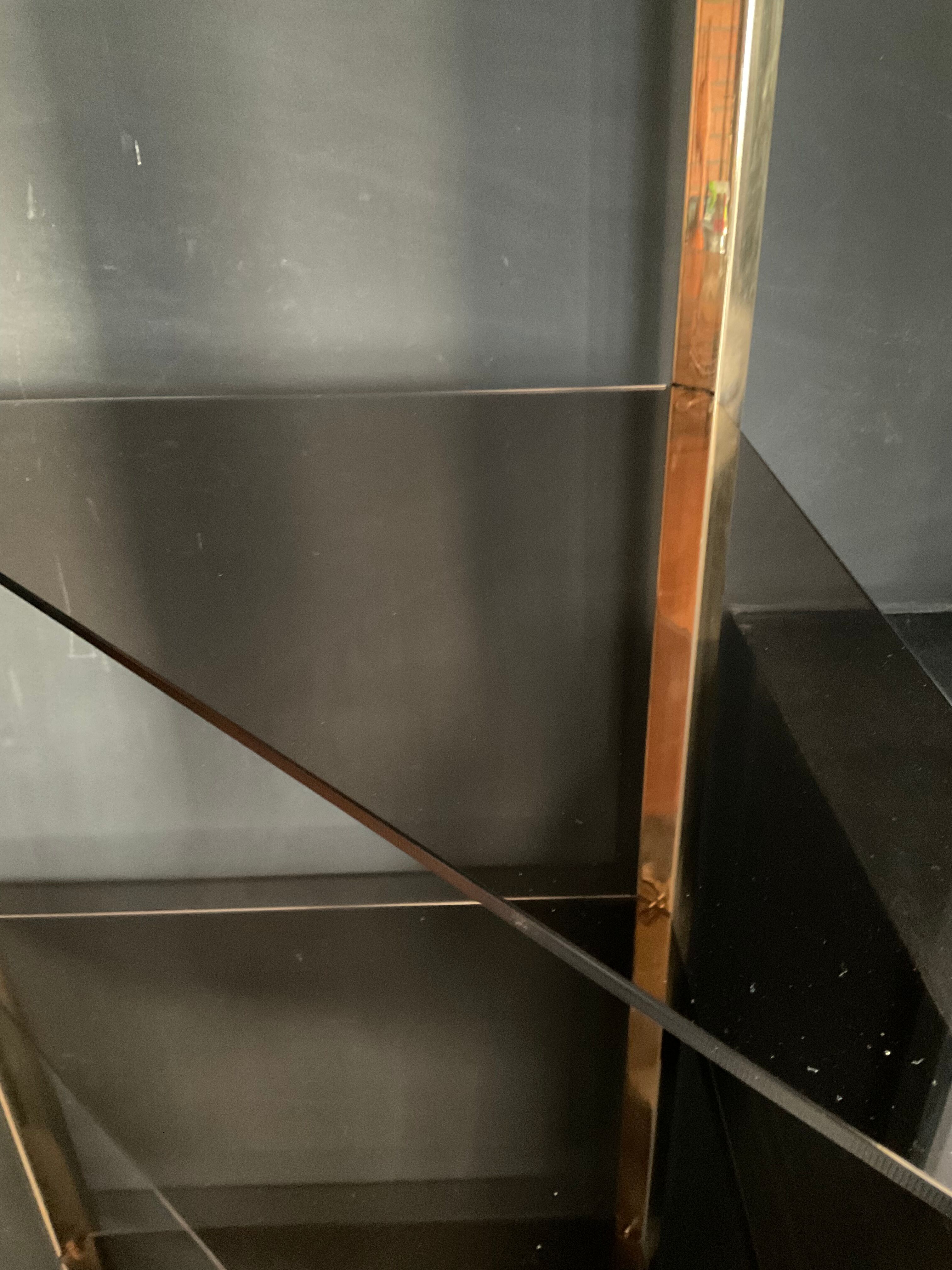 70s brass light shelf