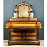 Commode secrétaire a psyché époque napoléon iii en marquèterie de palissandre