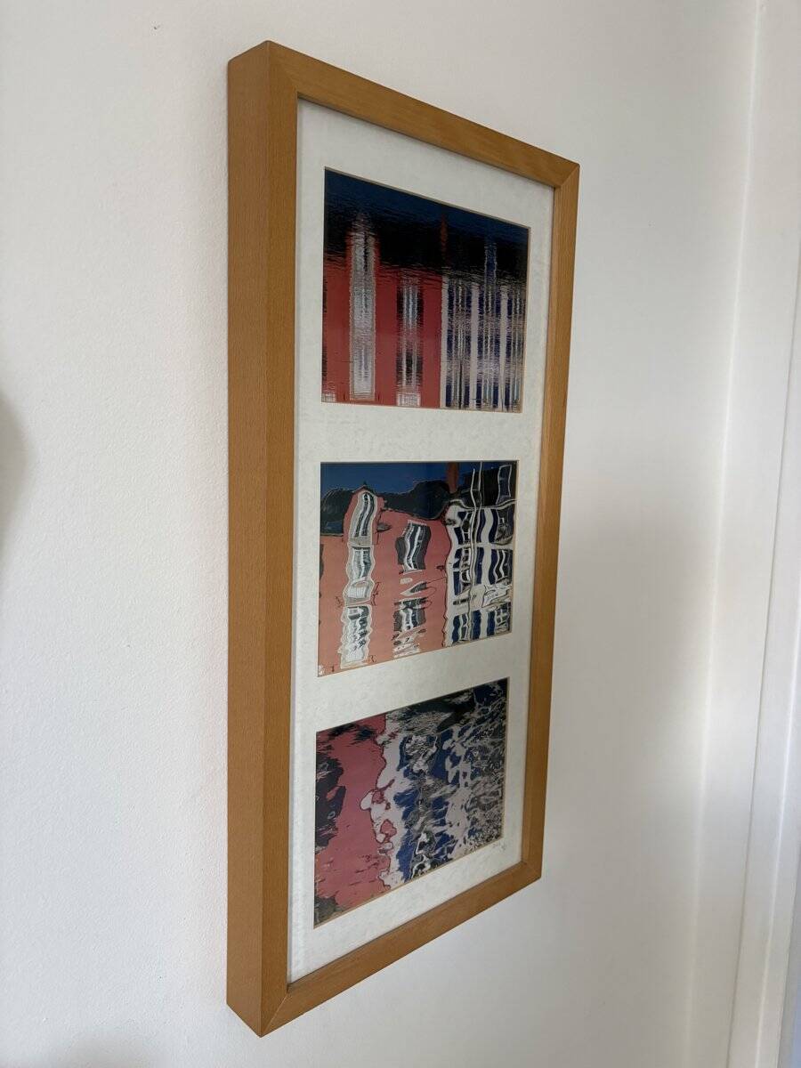 Contemporary photo triptych - Anne Lafont, "Cafés du Port, Île de Groix"