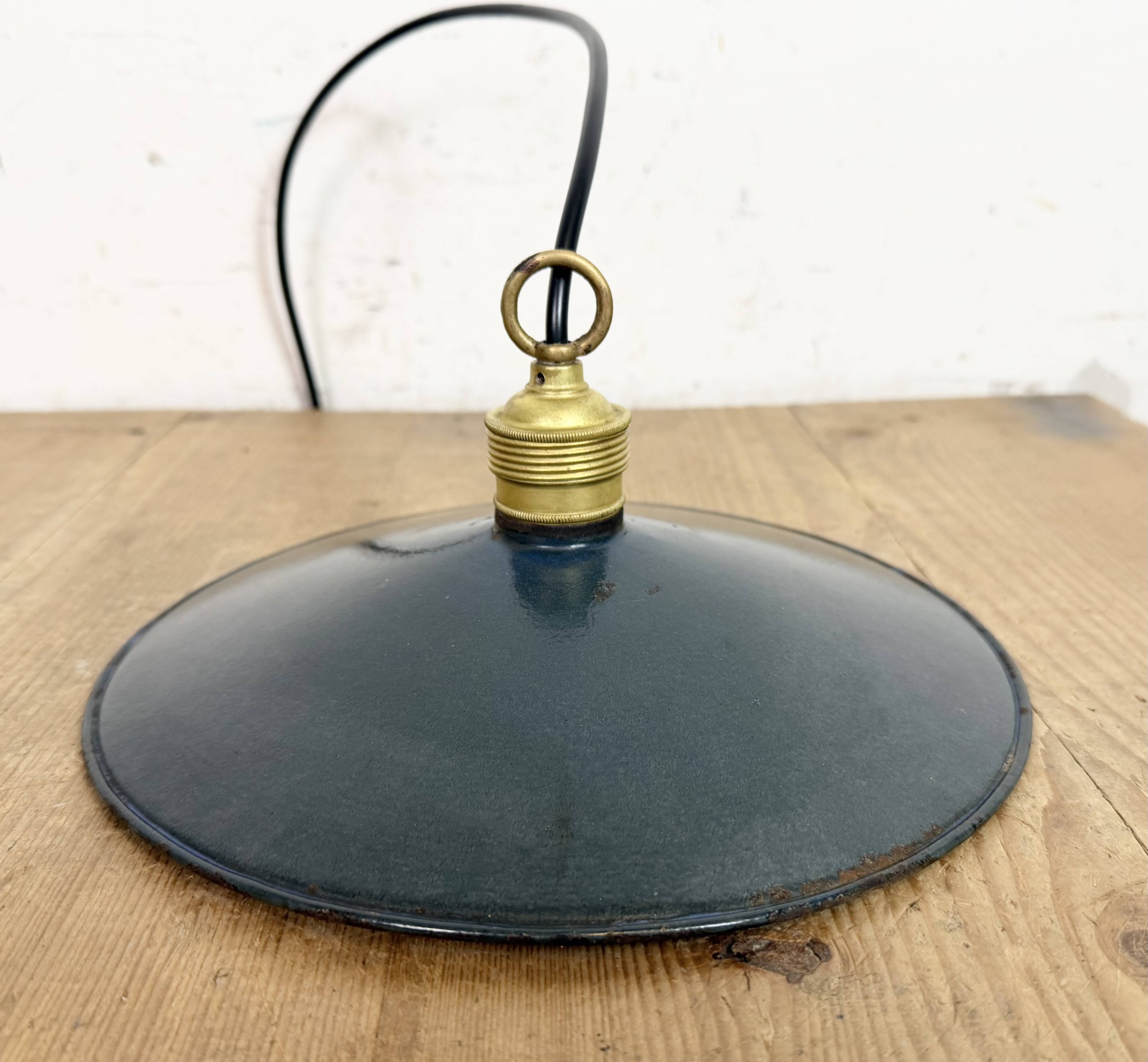 Industrial Dark Blue Enamel Light, 1930s