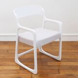 Baumann Sleigh Armchair - Restored - Fabric, foam & straps: new