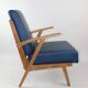 Fauteuil en cuir bleu des années 1970