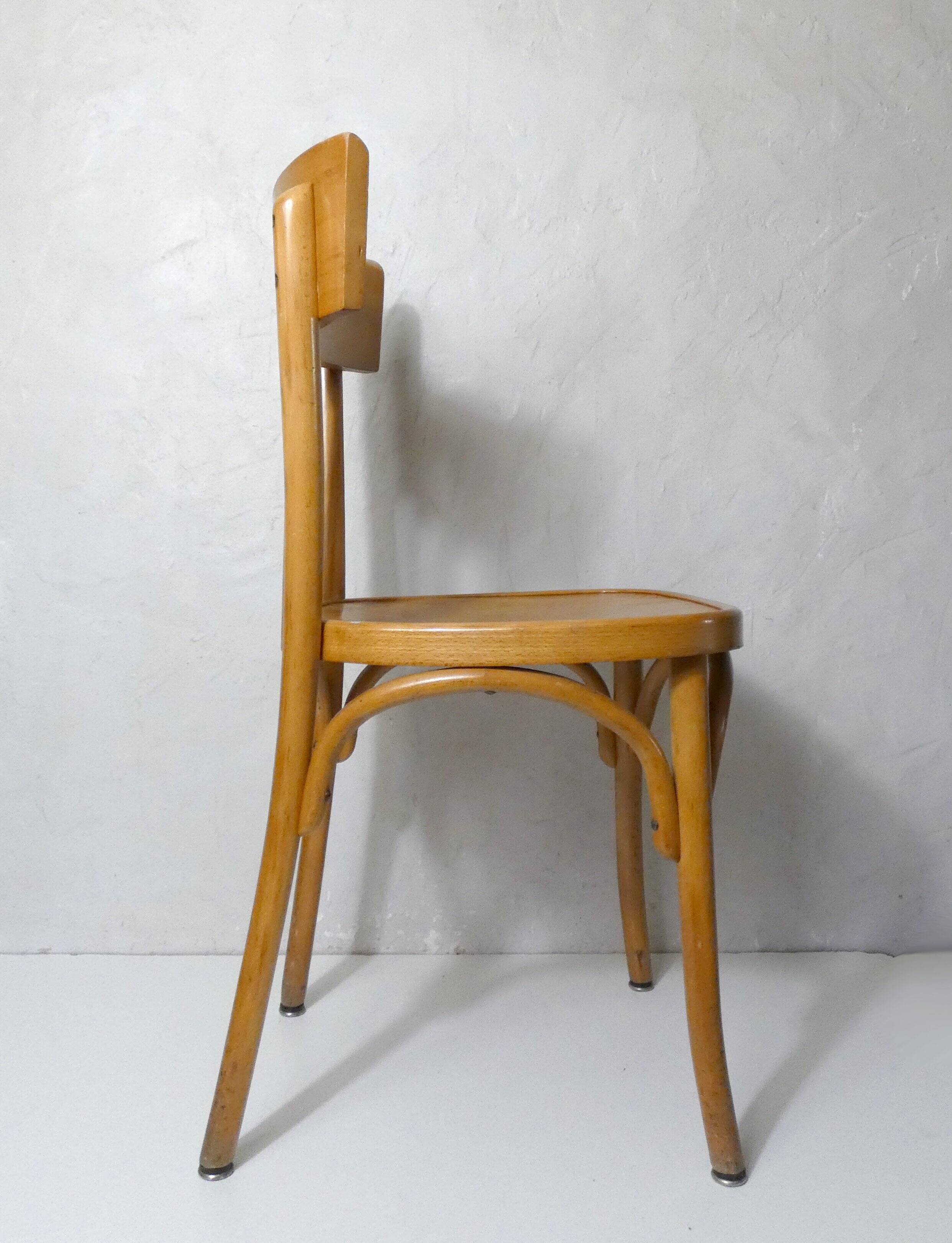 Ancienne chaise bistrot Baumann en bois courbé
