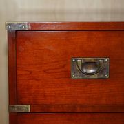 Vintage Military Campaign style chest of drawers in golden oak