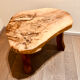 Table basse bois naturel brutaliste