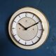 Formica vintage clock round silent wall clock "SMI golden maple"