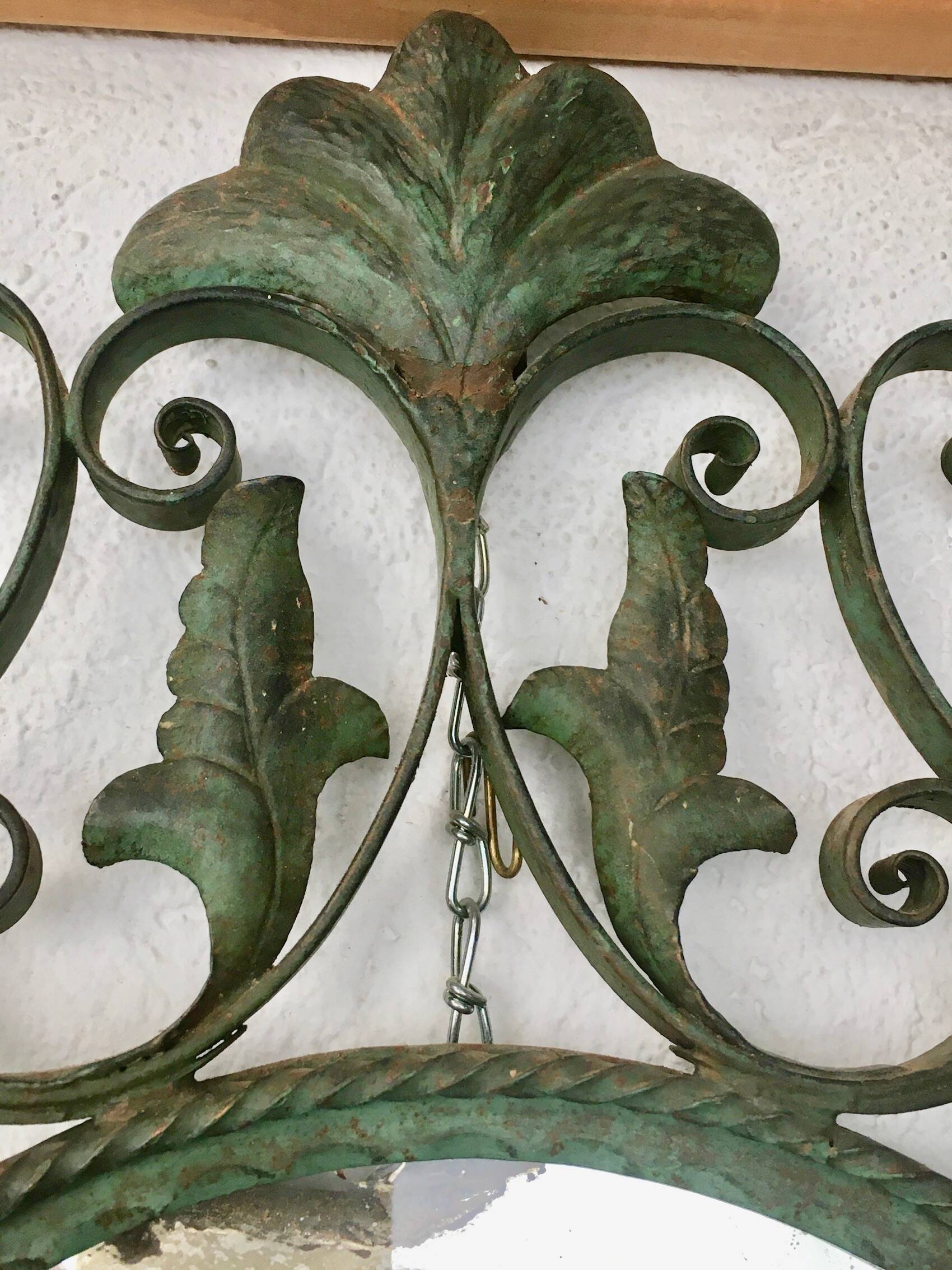 Vintage wrought iron mirror