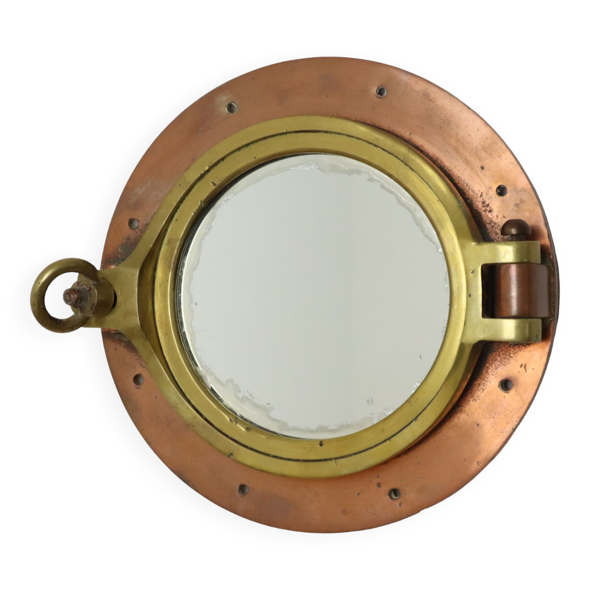 Authentic copper porthole mirror nautical shipping 32cm