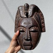 Minimalist wooden bird mask
