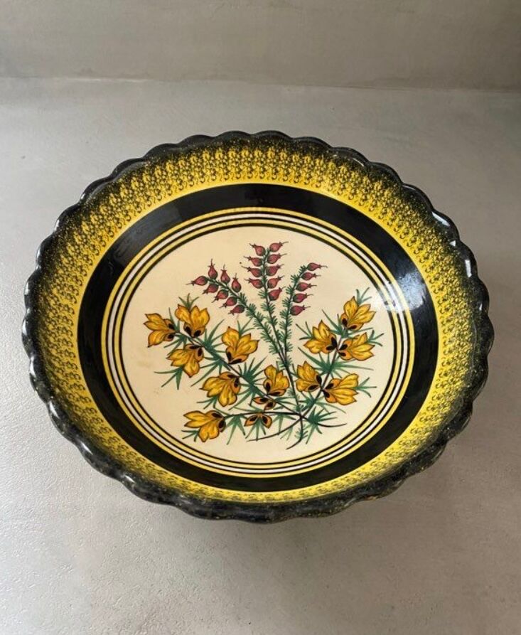 Dish henriot quimper flowers decoration hand