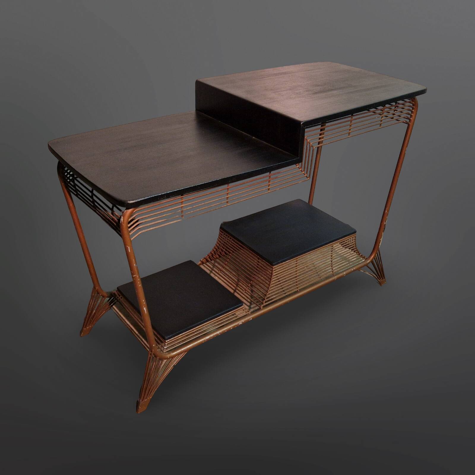 Table d'appoint moderniste milieu siècle à plusieurs niveaux, allemagne années 1950