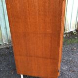 Vintage wardrobe and shelves with formica front doors and oak cp sides.