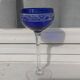 Verre à vin 14cl cristal de Nancy Houillon doublé bleu frise florale