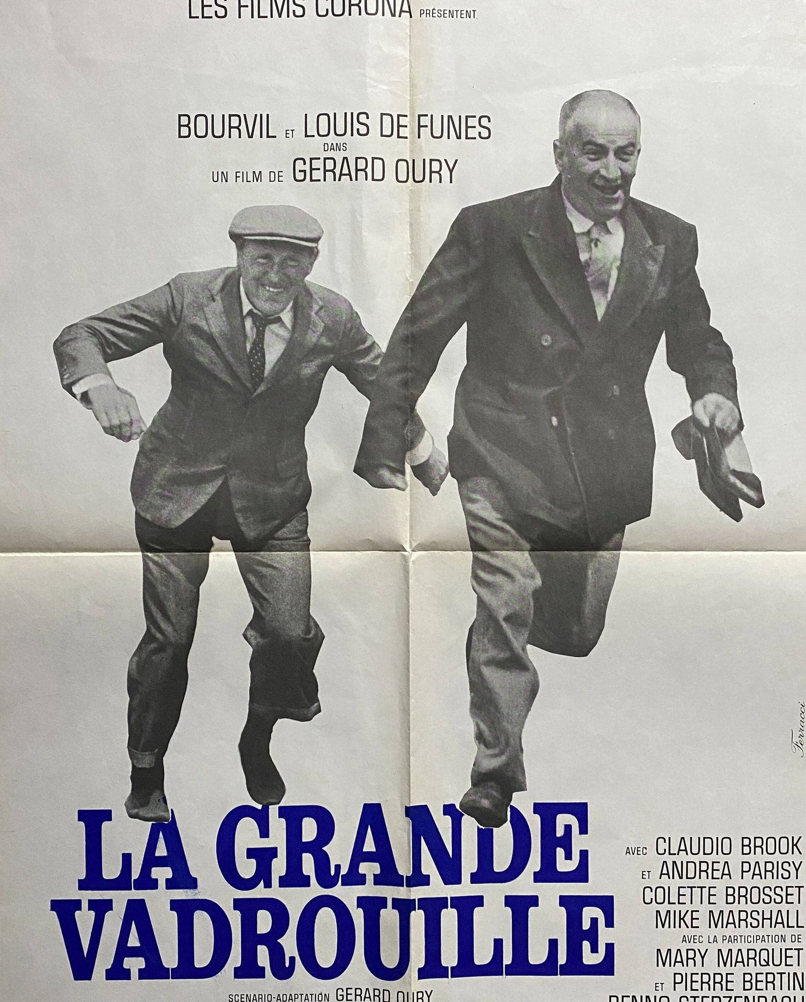 Original cinema poster "La Grande Vadrouille" Louis de Funes, Bourvil 60x80cm 1966