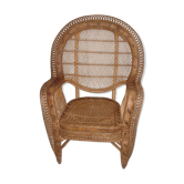 Fauteuil rotin Emmanuelle de 1950/60