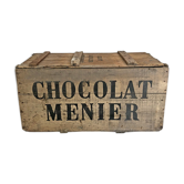 Wooden case of vintage 50's Vintage Menier Chocolates