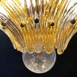 Vintage Italian Murano Ceiling Light - Four Tiers, 163 Amber and Clear Glasses