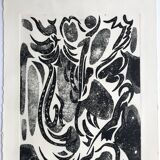 Nicole quétin, the grass lights up its lights, c. 1990. etching signed in pencil