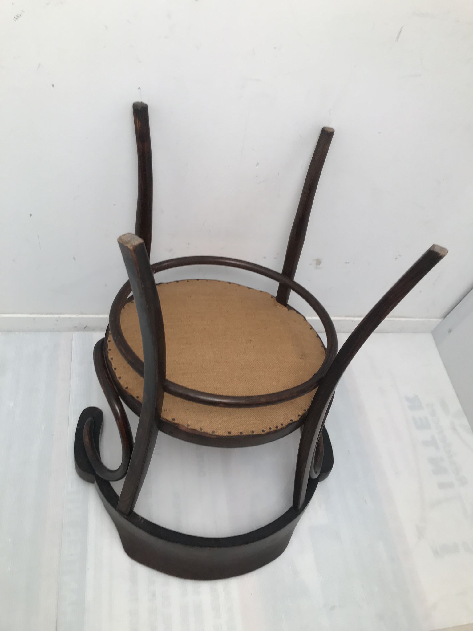 Old curved wooden chair