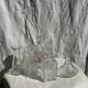 Small cylindrical glass whiskey decanter H:23