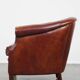 Cognac-Colored Cowhide Leather Club Chair in English Style