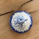 Sugar bowl in faience Toile de Jouy from Lunéville