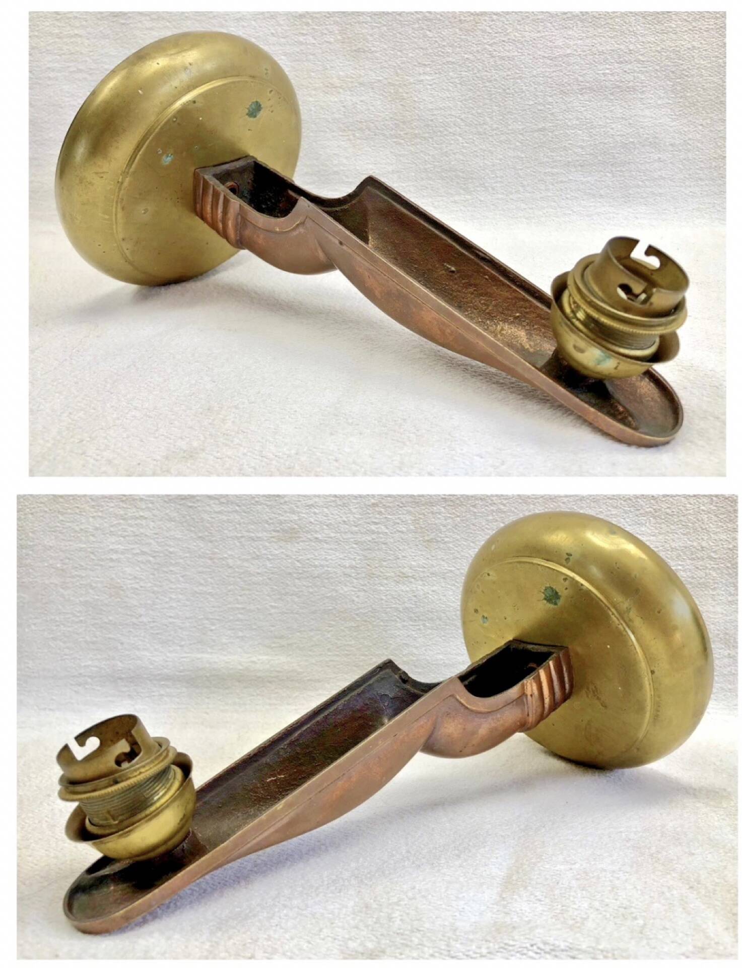Vintage Streamline Ship bronze Art Deco wall light Ezan