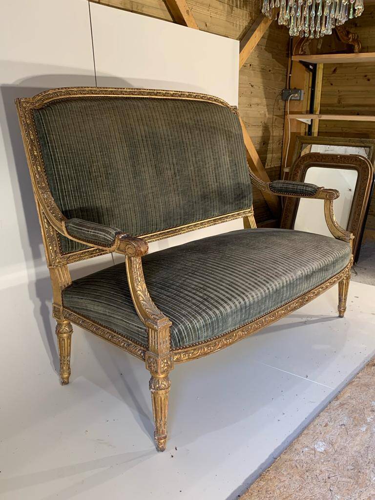 Salon complet: 1 canapé et 3 fauteuils 19ème
