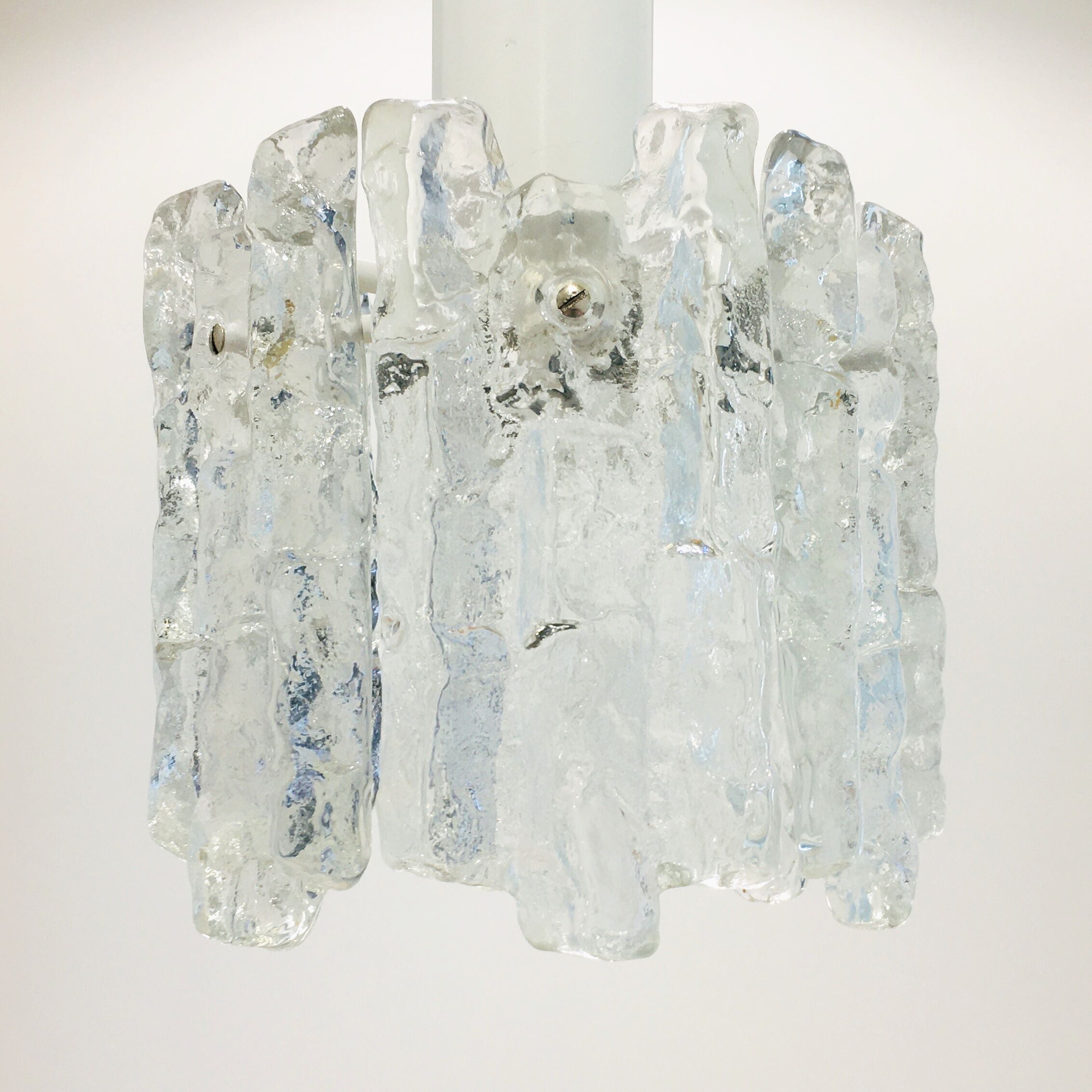 Mid-Century Murano Ice Glass Ceiling Lamp by J.T. Kalmar, Austria, 1960s