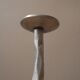 Pair of brushed aluminum candle holders sculpted contemporary brutalist design handmade sculptures