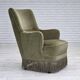 1970s, Danish highback armchair, green furniture velour.