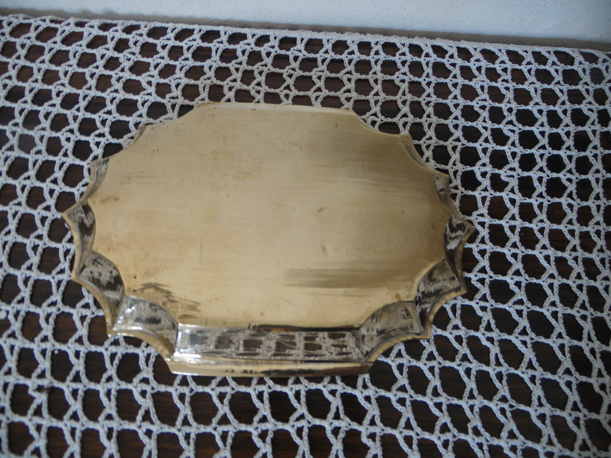 Empty pocket brass corrugated shape sheet shiny holly