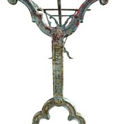 Double cast iron and marble bistro table signed Rieux Lyon 1900