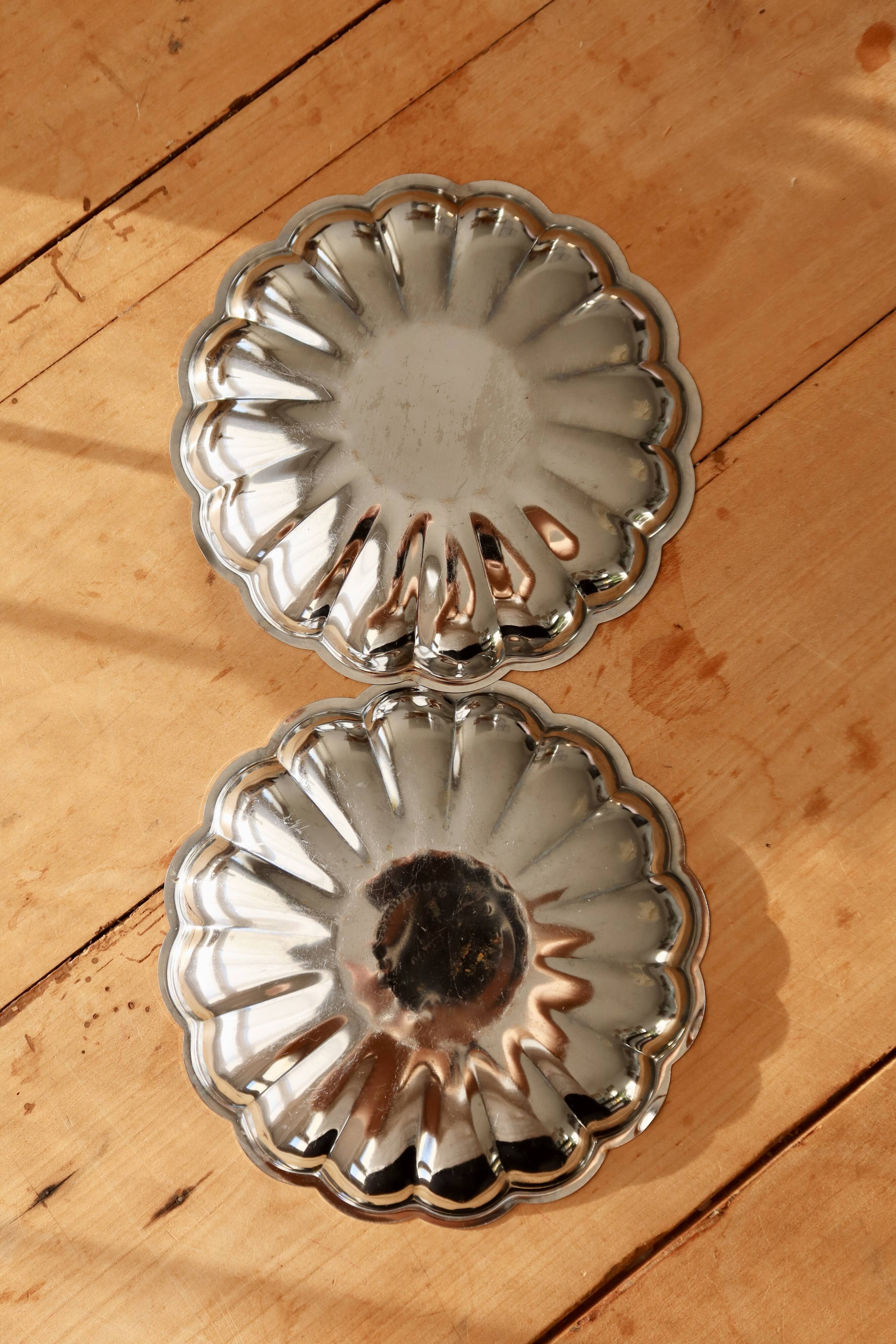 Coupelles vintage acier inoxydable style bistrot