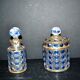 Baccarat bottle and box, antique diamond gemstones in moulded crystal, signed.