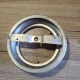 Old opaline pink ball ceiling light vintage frosted glass aluminum support suspension