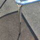 Dining room table chrome steel and smoked glass