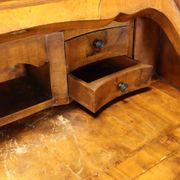 Antique trumeau in walnut and walnut burl, Italy, early 20th century.