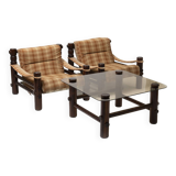 Set of 2 lounge chairs and coffe table model 'Bjorn' by Aleksander Kuczma, Poland, 1970s