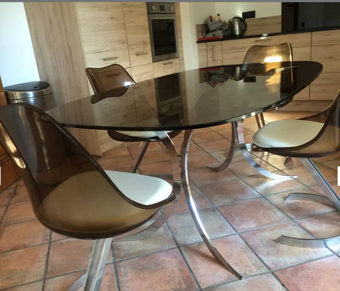 Euro Steel Furniture table and 4 chairs set 1970
