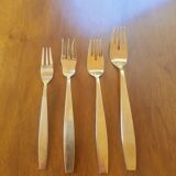 Midcentury modern gold tone flatware, 1970s