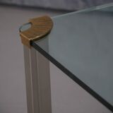 Vintage bronze and glass small coffee table by Peter Ghyczy, Germany 1970s